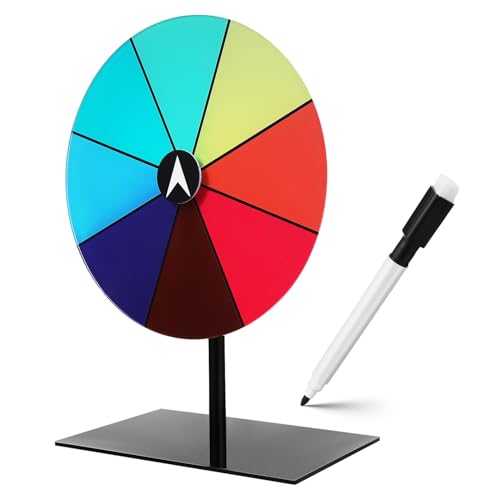 Toddmomy Spinning Wheel Tabletop Lucky Prize Wheel Game Dry Erase Easy Setup for Occasion