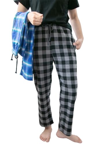 Boys Pajama Pants,Soft Cotton Plaid Lounge Pants 3 Pack4
