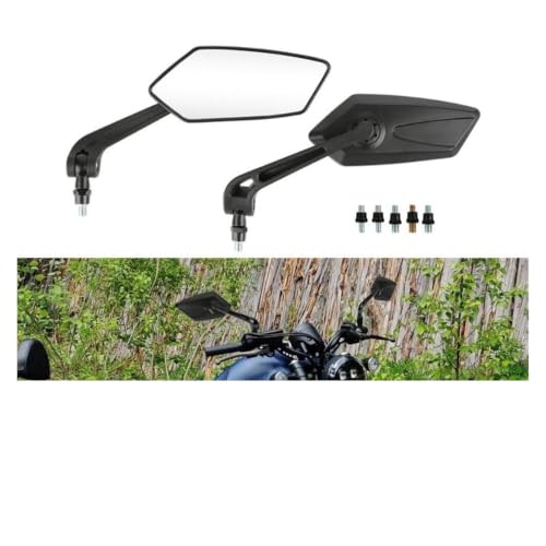 Rétroviseur de guidon de moto bleu pour Yamaha et Suzuki - Miroir 8/10 mm