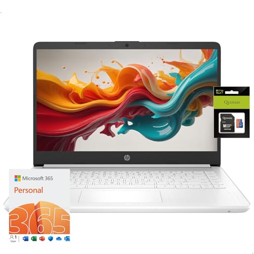 HP Laptop 14 HD - Windows 11 Intel Quad-Core N4120, 16 GB de RAM, 128 GB de armazenamento (64 GB eMMC + cartão SD de 64 GB), ultraleve para...