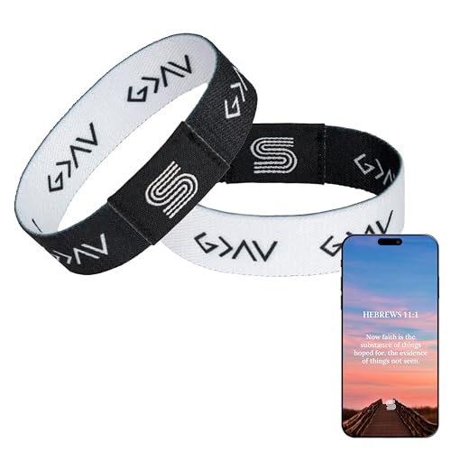 Daily Bible Verse Bracelet - Scan Phone, Christian Gifts For Men, Women, God Is Greater Than The Highs And Lows Scripture Bracelets For Prayer, Wearable Jesus Faith Devotional God Band