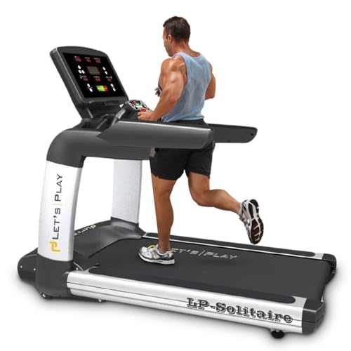 Image of Let's Play Solitaire Commercial Treadmill for Gym and Home Use | 8HP Peak AC Motor Running Machine | Top Speed 20Km /hr | Durable Heavy-Duty Design with Advanced Features for Cardio and Fitness