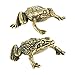 Froschfigur, kleine Messing-Frosch-Statue, goldenes Messing, Glücksfiguren, Miniaturen, Tierskulptur, Schreibtisch-Ornament, 2 Stück