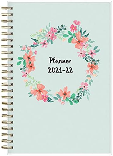Blue Sky 2021-2022 Academic Year Weekly & Monthly Planner, 5" x 8", Frosted Flexible Cover, Wirebound, Laurel (131949)