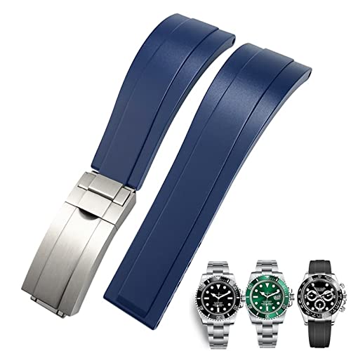 Bracelet montre silicone 20 mm compatible GMT et Daytona avec fermoir déployant agate style Oysterflex