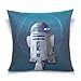 Josid Taie d'oreiller Cases carré Double Face Robot R2D2 Modèle Toys Planet Pave 40,6 x 40,6 cm Fermeture Éclair Invisible Home Decor pour canapé Lit 16x16 inches Image86581