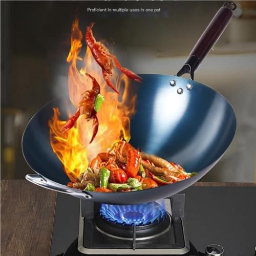 Wok de Acero Inoxidable 34 cm Fondo Redondo Sin Recubrimiento miniatura 4