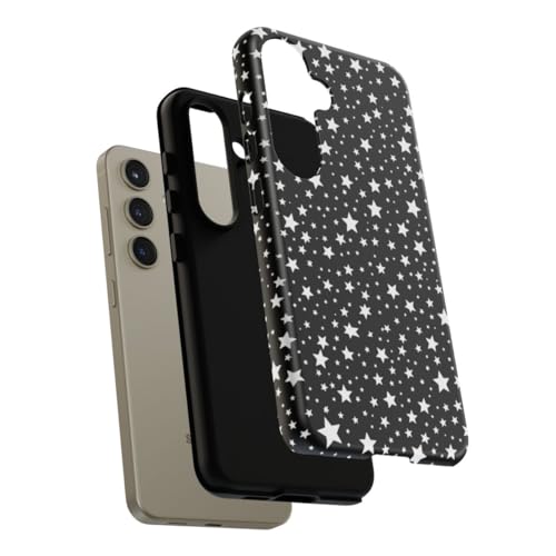 Coque rigide mate Samsung S24 étoiles blanches résistant aux traces - 4