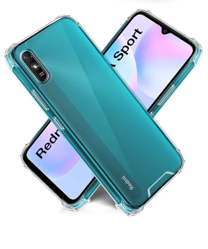 Image of WOW IMAGINE Ultra-Hybrid Crystal Clear Back Case for Redmi 9A | 9i | 9A Sport | Shockproof Design | Camera Protection Bump | Hard Clear Mobile Back Cover with Cushioned Edges - Transparent