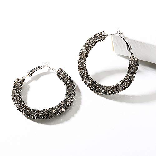 Brincos de argola de cristal CZ para noivas da Aimimier com strass brilhante, brincos redondos de la