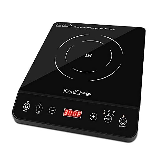 1800W Portable Induction Cooktop Countertop Burner - KeniChole Electric cooktop with 8 Temperature and 8 Power Setting, Induction Burner with Timer, and Child Safety Lock