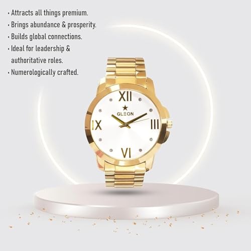 Image of GLEON Luxury Men's Numerology Watch | Water Resistant | Analog Type with Japanese Movement | Timepiece for Growth and Success with 1 Year Warranty - (Pack of 1)
