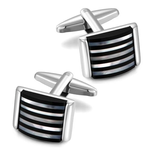 Image of Cufflinks for Men Classic Wedding Business Shirt Cuff Links Set Gifts with Box