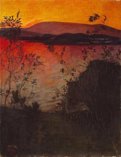 Tableaux peinture sur toile Lueur du soir Sohlberg 60x90cm
