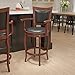 Flash Furniture Drewniany stołek barowy z czarnym obrotowym siedziskiem, skóra, wiśnia, 113,03 x 58,42 x 24,77 cm