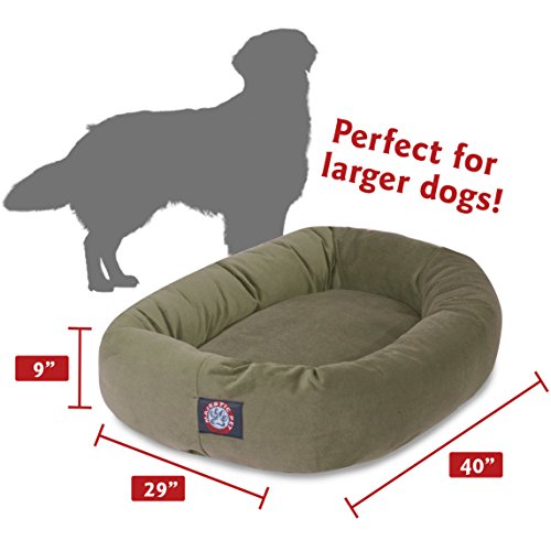 Image of Majestic Pet Villa 32 Inch Shredded Memory Foam Dog Bed for Medium Sized Dog 32x23x7 Inch-Orthopedic Pet Bed - Washable Medium Puppy Mat with Head Support-Vintage
