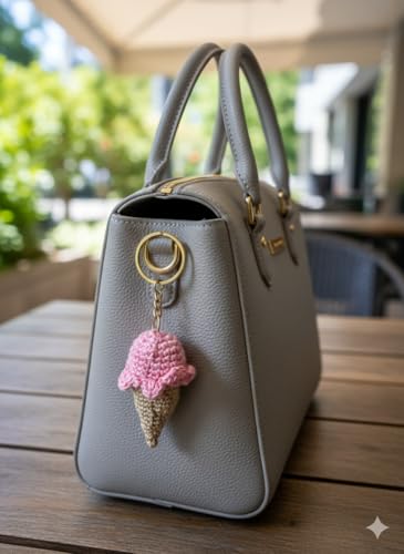 Image of Handmade Crochet Dress Keychain Purple Mini Dress Design Bag Charm Keyring