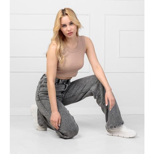 Image of Glossia Denim Baggy Jeans for Women | Stretchable High Waist Straight Fit Jeans for Women | High Rise Stretch Denim | Loose Fit Plus Size Denim (Sizes - 24 to 44) WJ71-1205-$