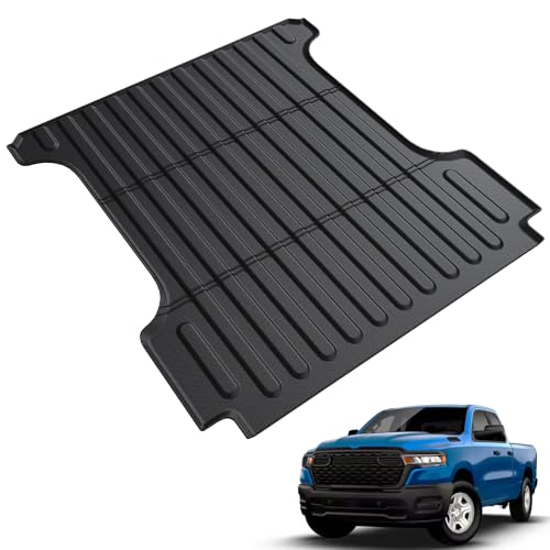 LUMWAY Truck Bed Mat for Dodge Ram 1500/1500 RHO 2019-2026 & Ram 1500 Classic 2019-2024 Short Bed, All Weather Bed Liner for 1500 Accessories, 5.7FT 67.4'' TPE Cargo Liner Truck Mat (Not for RamBox)