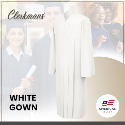Image of CLERKMANS Unisex Adult Matte Graduation Gown, Choir Robe