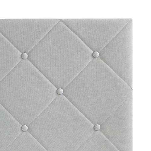 Image of Zinus Shalini Upholstered Platform Bed Frame, Mattress Foundation, Wood Slat Support, No Box Spring Needed, Easy Assembly, Light Grey, King