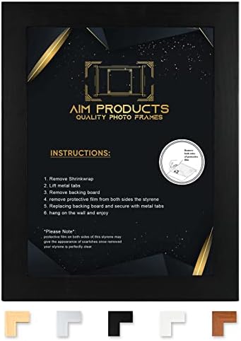 A1 A2 A3 A4 A5 A6 Modern Style MDF Poster/Picture/Photo Frames in Black, White, Silver, Oak & Walnut (BLACK, A3 (42 x 29.7 cm))