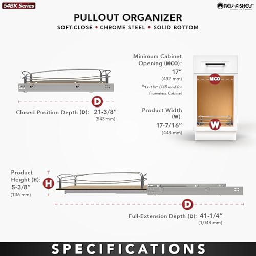 Image of Rev-A-Shelf Pullout Organizer w /Soft-Close, Min Opening Width 17 inch