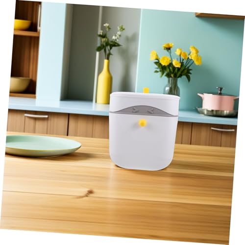Caneca de basura blanca para cocina y baño con tapa miniatura 5
