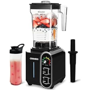 CRANDDI Professional Countertop Blender for kitchen,1800W, 9 Speeds, 52oz Jar for Shakes and Smoothies,High-Speed Commercial blender Easy to Clean, K98C-B