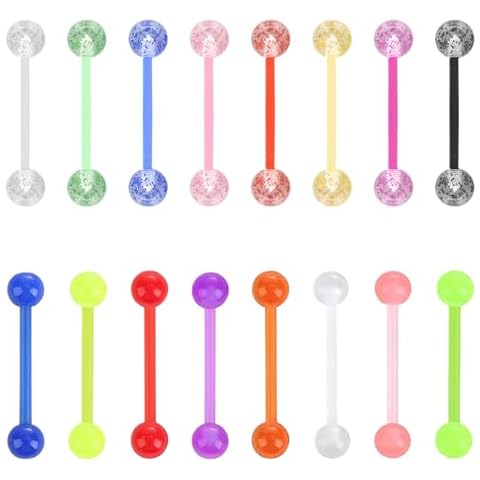 16 PCS Colourful Acrylic Tongue Bars Cover