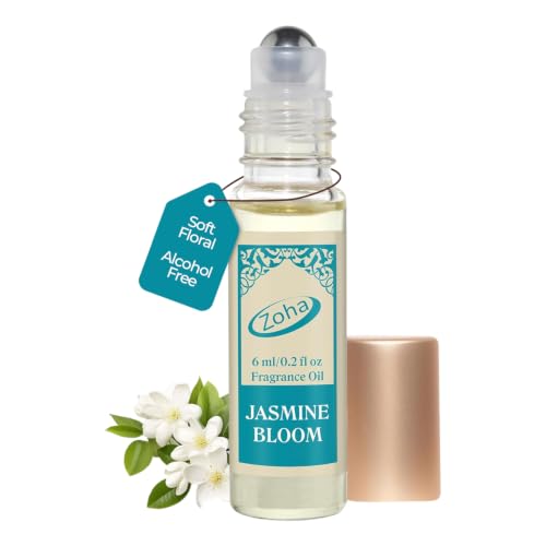 Zoha Jasmine Bloom | Roll on Perfumes for Women & Men | Alcohol-free Jasmine Perfume Oil | Travel Size Long Lasting Fragrance | 6ml Roller