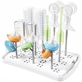 Lifewit Trockenständer Babyflaschen mit abnehmbar Abtropfschale, Flaschenhalter für Arbeitsplatte Küche, Abtropfgestell zum Trocknen von Flaschen Bechern Babyflaschensaugern Pumpenteile Babyzubehör