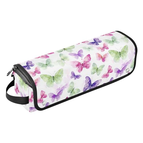 Bolsa de viaje blanca con diseño acuarela mariposa para herramientas de cabello caliente, organizador para planchas, rizadores, secadores y accesorios de peinado miniatura 1
