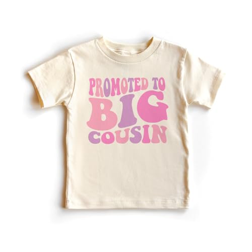 Girls Promoted To Big Cousin Toddler Shirt - New Cousin Announcement Gift For Niece Kids T-Shirt - Cute Natural Toddler Youth Graphic Tee2