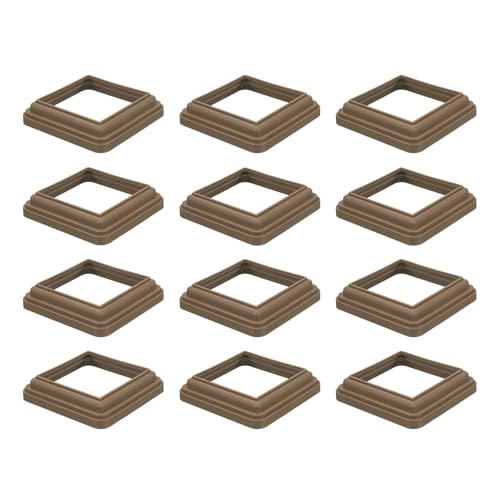 Faldones de poste de plástico 4x4 pulgadas color marrón claro para ocultar bases en vallas Pack 12