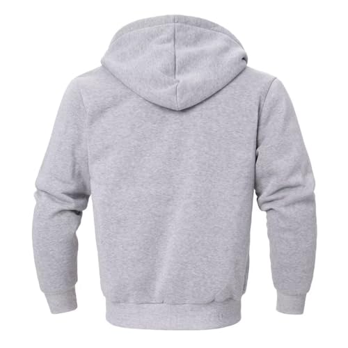 Lee Hanton Men Fleece Jacket Lightweight Full Zip Jackets Zip Up Hoodie Sherpa Lined Sweatshirt Coat with Pockets - Image 4