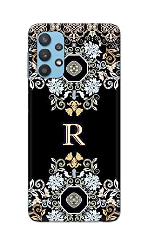 Image of PRINTFIDAA Name II Initial II Letter Floral Pattern Alphabet R Printed Designer Hard Back Case Cover for Samsung Galaxy A32 -(SS) MVN1007