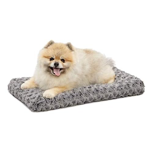 MidWest Homes for Pets Deluxe Dog Beds | Super Plush Dog & Cat Beds Ideal for Dog Crates | Machine Wash & Dryer Friendly, 1-Year Warranty,Gray