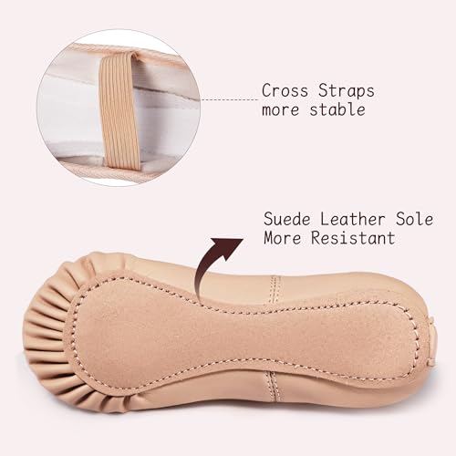Image of Dynadans Kids PU Ballet Slippers for Girls Boys Toddler Big Kid | PU ballet slippers, pre-sewn elastic. Soft flexible sole. For girls, boys, toddler & big kid. Ideal for ballet, yoga, recital