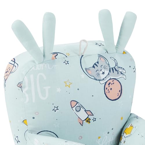 Image of haus & kinder 100% Cotton Poplin Adjustable Pillow Cum Seat for 6 to 9 Months Head Protector for Safety Blue Color Size H 31cm W 21cm Spacewalk 1Pc