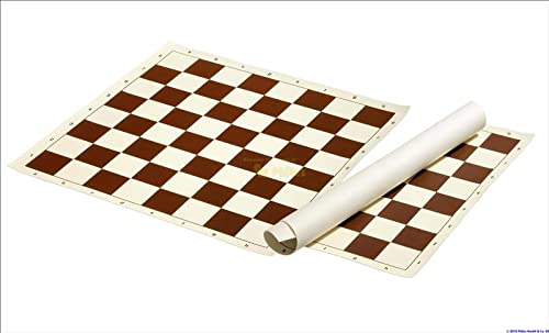 Standard Vinyl Roll Up Chess Boards - Professional Club & Tournament Chess Boards (2.25" Square, Brown)