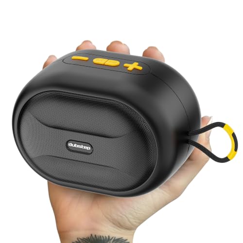 Image of Dubstep Pop 1210 Portable Bluetooth Speaker | 12W Loud Sound, Deep Bass with XBASS, 16 Hrs Playtime, TWS Stereo Pairing, 52mm Driver, Splash-Resistant, Carry Strap (Black)