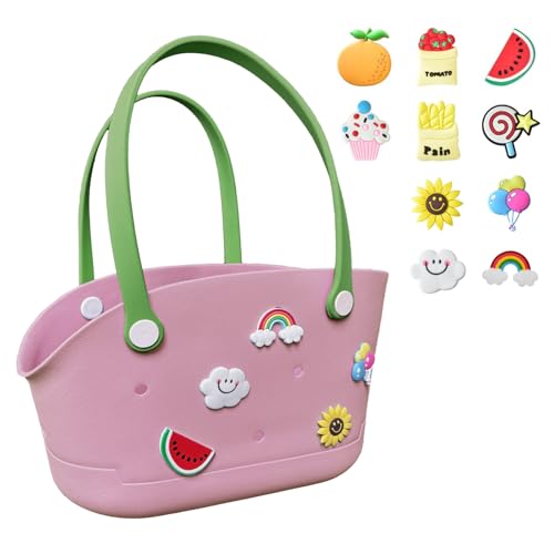 Lightweight EVA Rubber Beach Tote Bag, Pet Beach Bag –Waterproof, Washable, Durable Bag, Outdoor, Pool, Gym, Travel