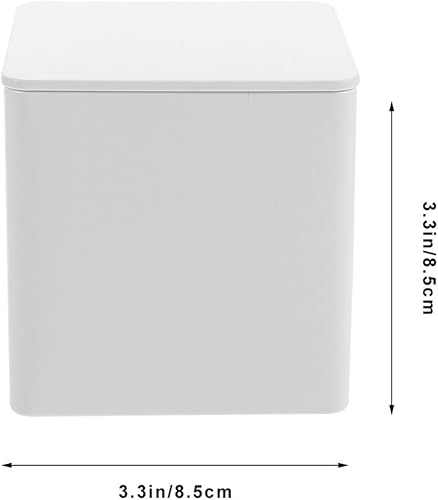Miniatura 7 de SEWACC Caja de lata blanca cuadrada de hojalata para té con tapas, caja de metal para dulces, joyas, panadería, vela, regalo de fiesta de Navidad