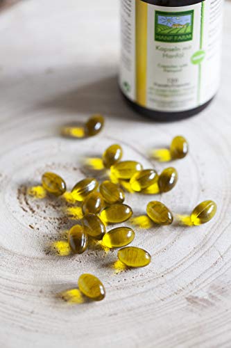 Hanföl Kapseln, Nahrungsergänzungsmittel mit veganer Omega-3-Quelle zur Aufrechterhaltung eines normalen Cholesterinspiegels (120 Kapseln)