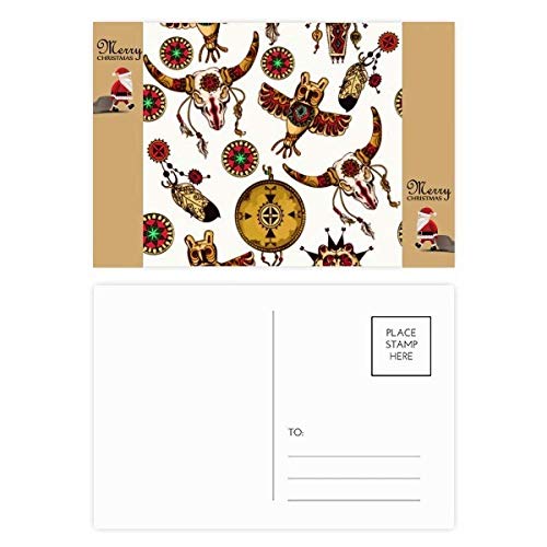 Cartes de remerciement Noël et lot de 20 cartes postales Père Noël Totem pour vœux