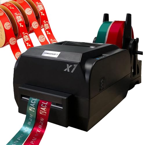 Qiang Máquina de Impresión de Cinta Satinada | Impresora Térmica de Transferencia | 200 dpi | Ancho de Cinta 12-50mm | para Personalizar Regalos, Decoración de Fiestas y Bodas Doublerow