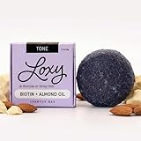 NATURÉL Loxy Purple Toning Shampoo Bar Soap for Blonde or Grey Hair | Biotin & Almond Oil | Vegan & Cruelty Free | Zero Waste | Made in USA
