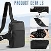 Noir Nylon Sac de Poitrine à Bandoulière, Sac Poitrine Hommes Petit avec Sangle Réglable, Imperméable Respirant Casual Sling Bag, Anti Vol Cross Body Bag pour L'entraînement la Randonnée Cyclisme #2
