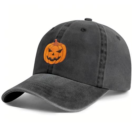 Pumpkin Fashion Cool Baseball Cap Funny Embroidered Trucker Flatbill Hat Halloween Birthday Gifts for Men Women